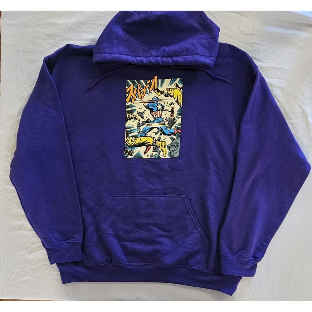 Marvel Captain America Hoodie Purple Men's Large NWOT L100